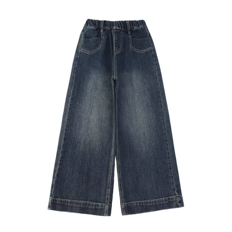 女童加绒裤子秋冬2025新款冬装大童时尚三角袋直筒阔腿儿童牛仔裤,淘宝优惠券,粉丝福利购,淘宝优惠卷