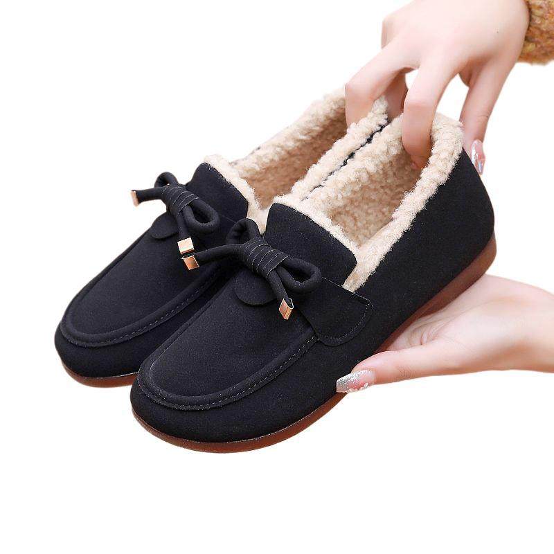 牛筋底棉鞋女秋冬季豆豆鞋女加绒保暖休闲平底懒人鞋一脚蹬女潮鞋,淘宝优惠券,粉丝福利购,淘宝优惠卷