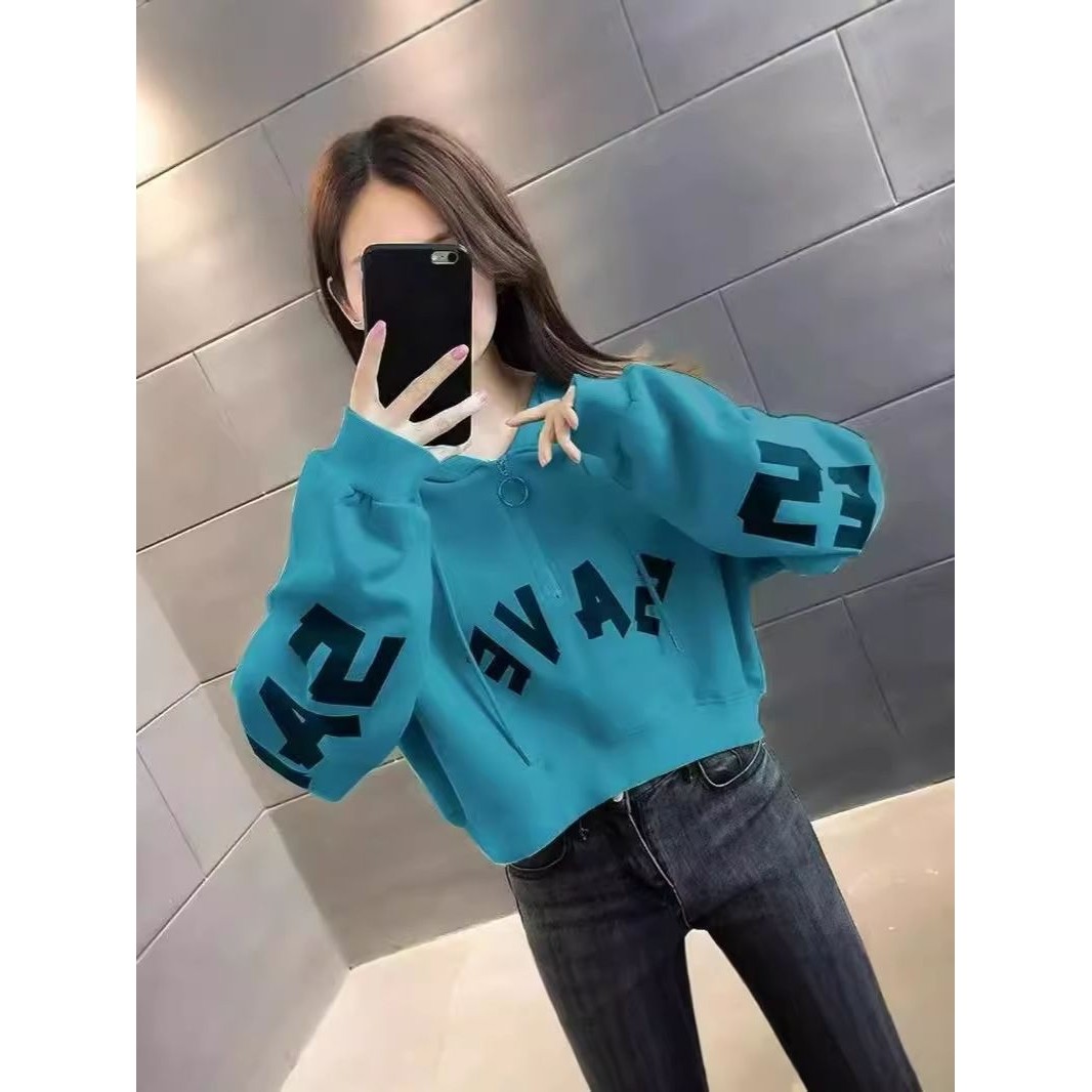 华棉仿棉复合牛奶丝280g短款小个子卫衣女秋薄款高腰洋气炸街外套,淘宝优惠券,粉丝福利购,淘宝优惠卷