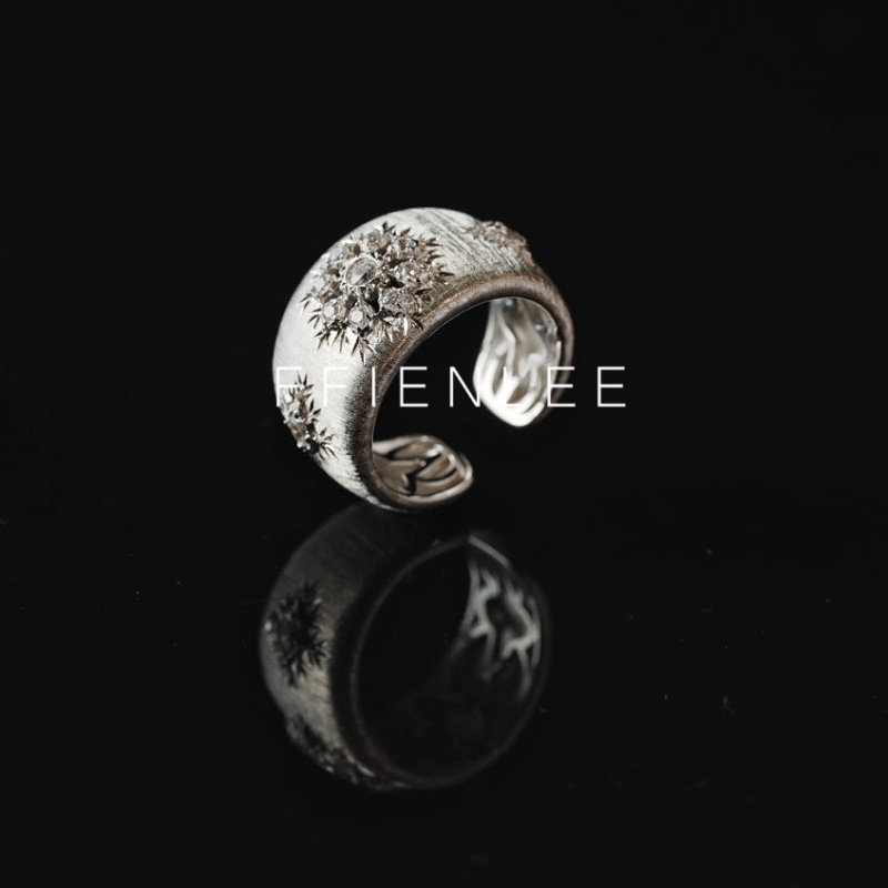 925银戒指  雪迹 轻奢小众闪亮活口戒女款气质百搭戒指,淘宝优惠券,粉丝福利购,淘宝优惠卷