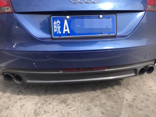 适用于奥迪TT后唇TT改装TTS后下巴尾唇碳纤小包围四出后扰流 - 图1