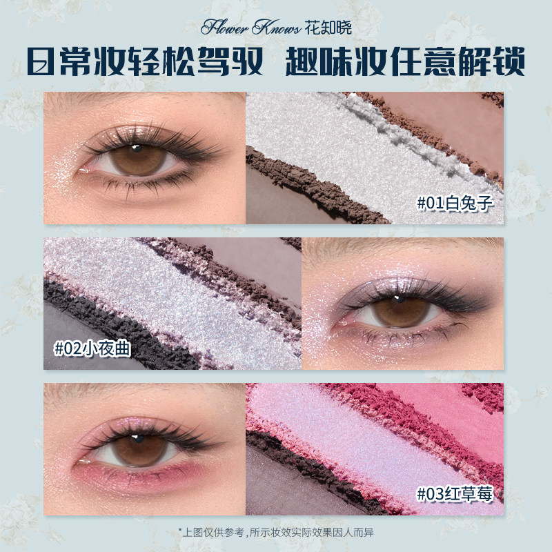 花知晓天鹅芭蕾六色眼影02黑天鹅哑光珠光眼影盘百搭送女友礼物