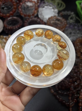 定制款天然巴西柠蒙黄单珠矿种手串异象水晶饰品女礼物DIY