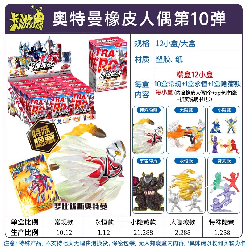 卡游奥特曼迷你橡皮人偶第10弹收藏梦比优斯大隐藏令迦口袋玩偶 - 图0