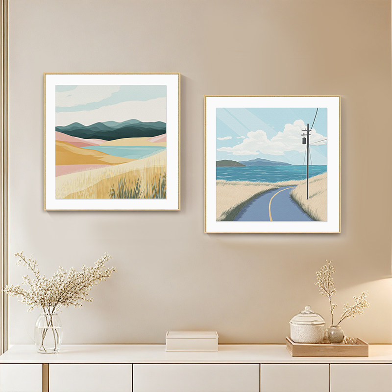 ins风客厅装饰画高级感沙发背景墙北欧小清新风景挂画餐厅装饰画,淘宝优惠券,粉丝福利购,淘宝优惠卷