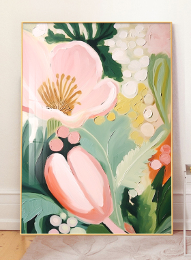 绿色清新桌面摆画抽象餐厅壁画