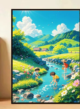 治愈系宫崎骏田园风桌面摆画
