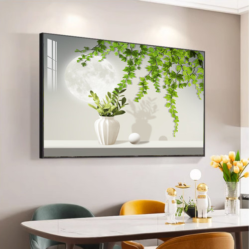 现代简约餐厅装饰画绿植饭厅背景墙单幅厅厨房挂画卧室装饰壁画 - 图0