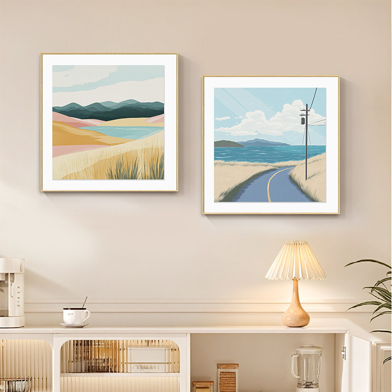 ins风客厅装饰画高级感沙发背景墙北欧小清新风景挂画餐厅装饰画,淘宝优惠券,粉丝福利购,淘宝优惠卷