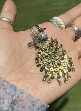 不退不换  掐丝银胸针  意大利