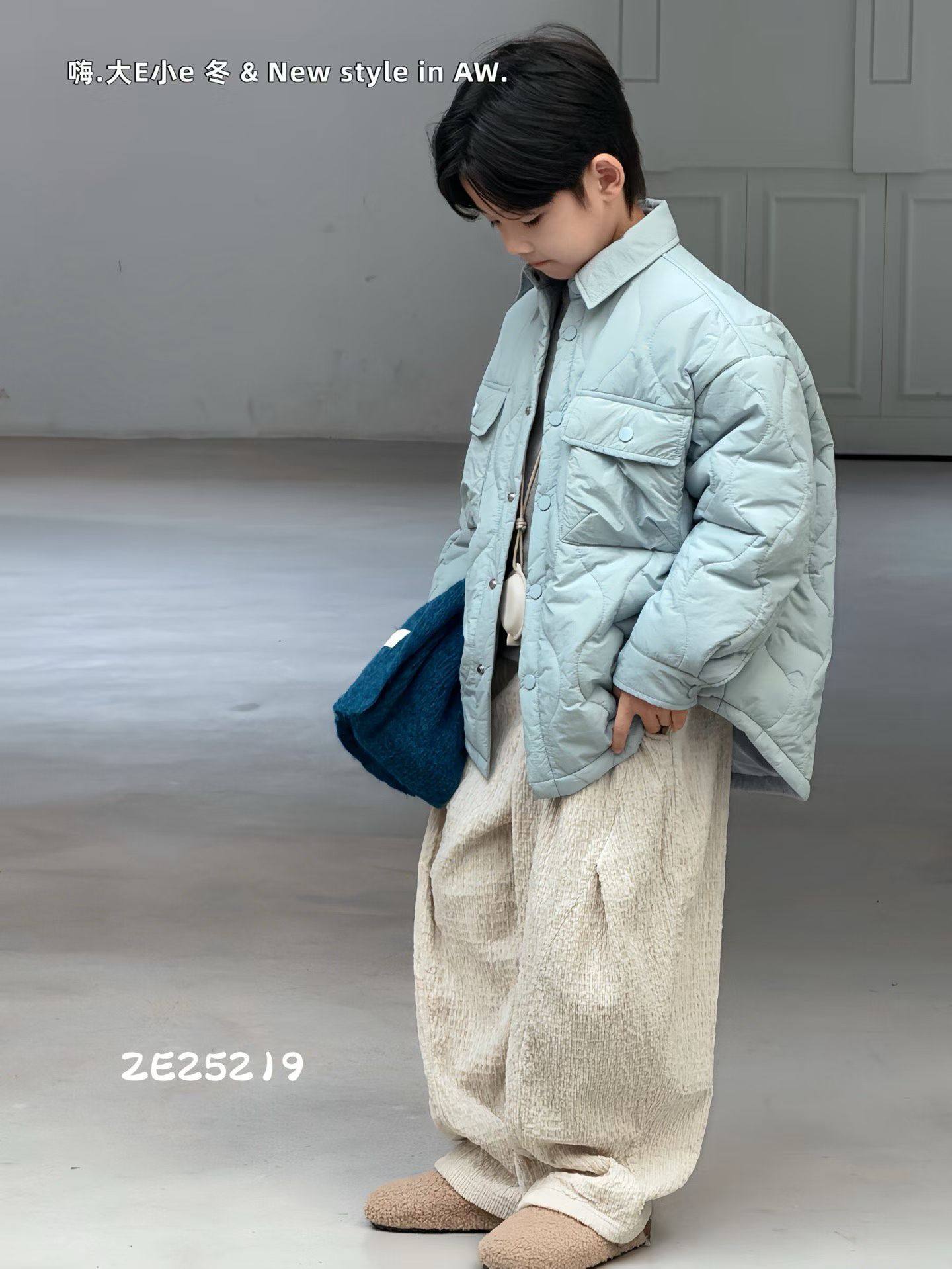 嗨大E小e2025秋冬新款男童韩版百搭休闲外套中大童夹棉衬衫25219,淘宝优惠券,粉丝福利购,淘宝优惠卷