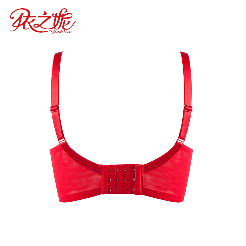 依之妮女本命年红蕾丝无钢圈3厚杯 依之妮内衣文胸