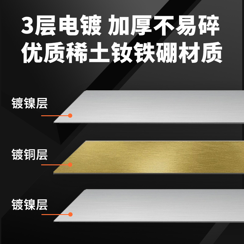 强磁磁铁圆形方形带孔超强吸力钕磁钢吸盘固定高强力小吸铁石贴片 - 图0