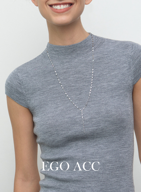 高级感波光粼粼亮片Y字长款项链