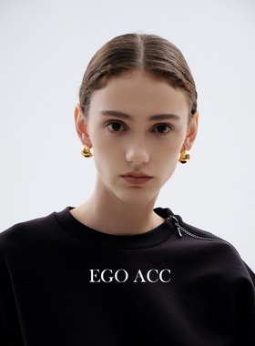 EGOACC简约金属感光面弧形耳环