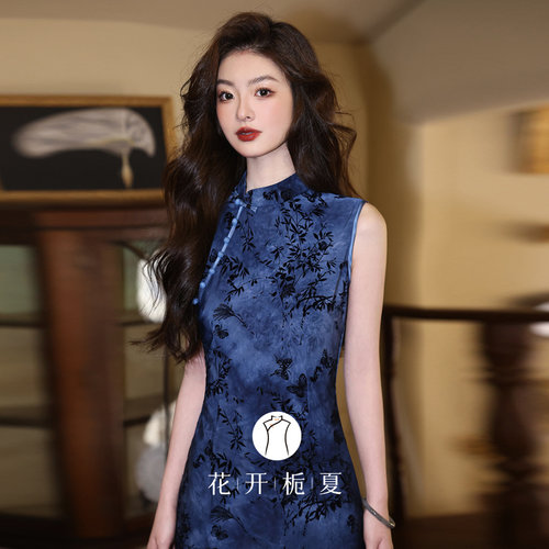 老上海复古风绝美无袖旗袍2026夏季年轻款高级感修身连衣裙 - 图1