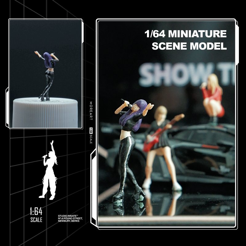 1:64女歌手小比例树脂人偶偶像明星微缩手办沙盘道具微场景摆件 - 图3