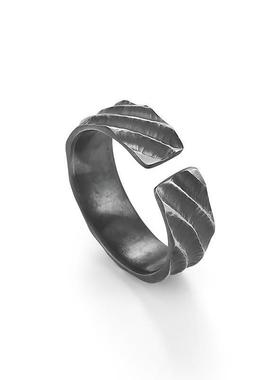 bugiel 手工原创「素简」戒指男士复古电镀泰银指环单身戒尾戒潮