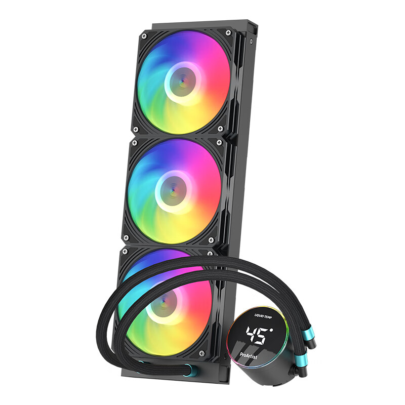 雅浚GA5黑一体式CPU水冷360散热器ARGB支持intel/AMD多平台附硅脂 - 图0