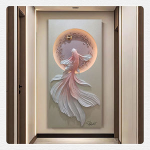RELIFE福雕家饰立体浮雕鱼现代简约入户玄关装饰画客厅走廊过道画