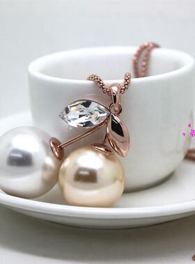 珍珠水晶饰品百搭女士毛衣链