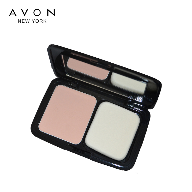 格律诗化妆品专营店AVON/雅芳光影修颜两用粉饼定妆细腻保湿淡纹修饰提亮干湿0