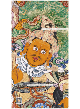 财宝天王画稿佛像描金DIY装饰画