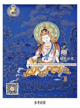 手绘自己佛像描金静息观音DIY