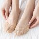 Summer women's pure cotton non-falling invisible lace boat socks