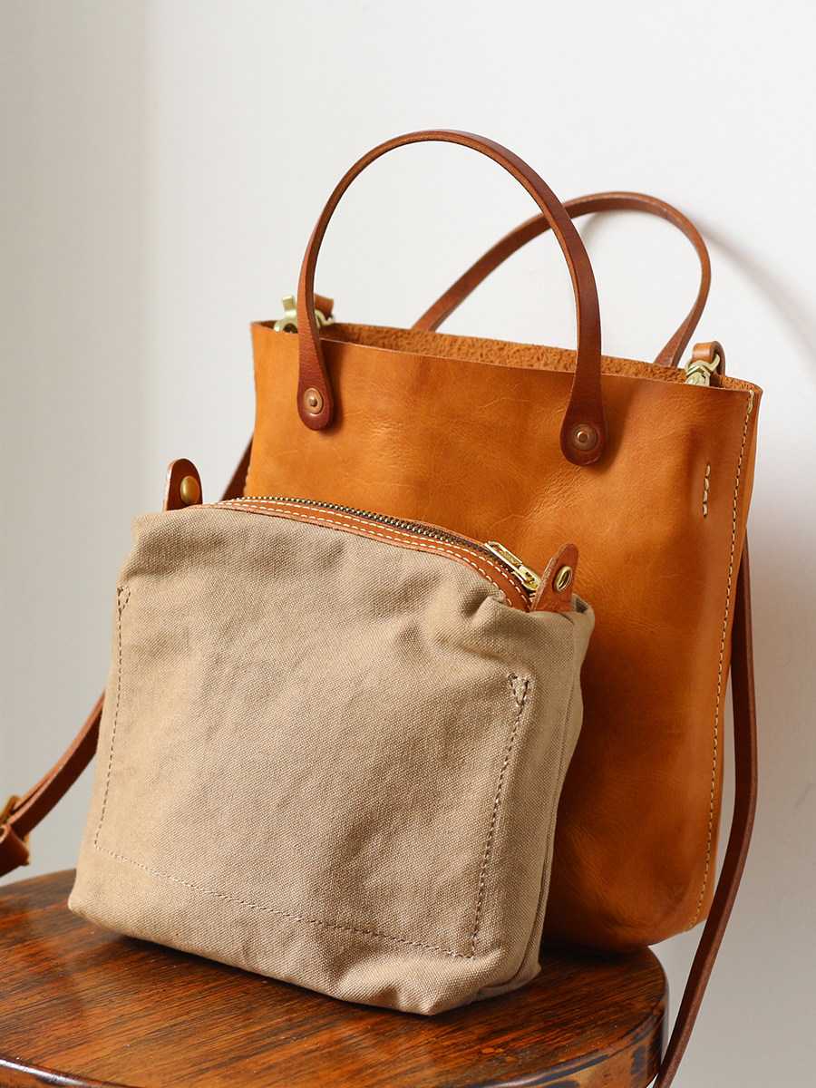 荣轻复古美式手工小托特包意大利厚植鞣牛皮迷你托特包竖款斜挎包,淘宝优惠券,粉丝福利购,淘宝优惠卷