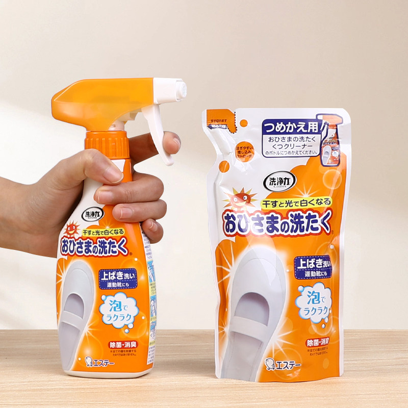 日本进口ST小鸡仔小白鞋神器洗护清洁剂去黄增白泡沫刷鞋喷雾240m,淘宝优惠券,粉丝福利购,淘宝优惠卷
