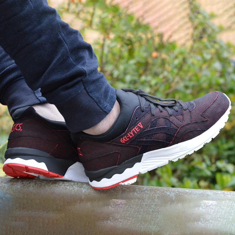Asics/亚瑟士 GEL-LYTE V丹宁布黑武士男鞋复古运动鞋HN7J4-9090_虎窝淘