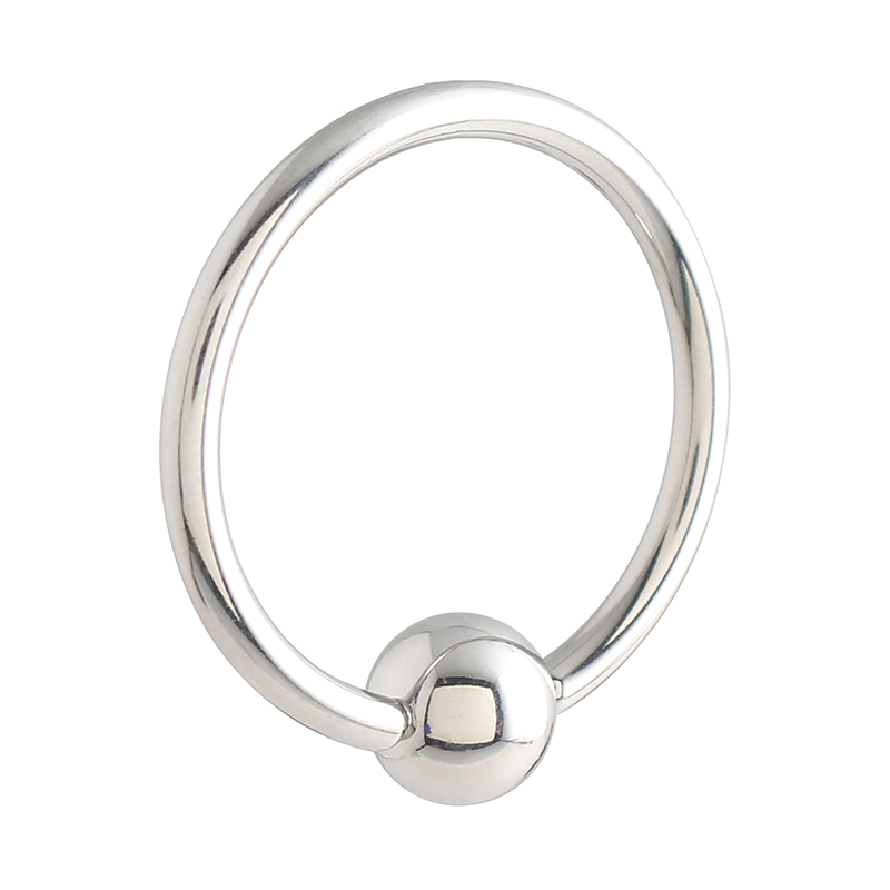 欧美男穿刺个性pa环不锈钢套环锁环钛钢精细抛光卡球大圈圈系带环-图3