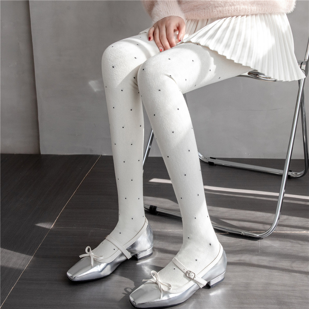 加绒白色连裤袜女波点灰色打底裤袜秋冬款白丝袜加厚保暖打底袜子,淘宝优惠券,粉丝福利购,淘宝优惠卷