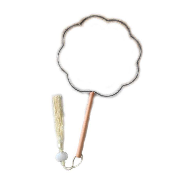 短柄钩织团扇铁框手工diy梅花圆形缠婚扇骨架桑蚕丝扇框汉服扇子,淘宝优惠券,粉丝福利购,淘宝优惠卷