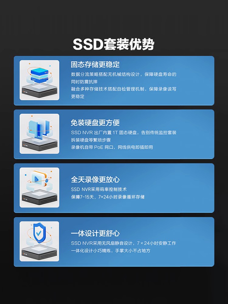 海康威视监控固态硬盘poe录像机4/8路DS-7804N-F1/4P/SSD主机NVR - 图1