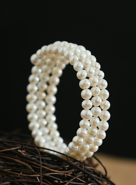 纯手工5mm高亮无暇天然珍珠女