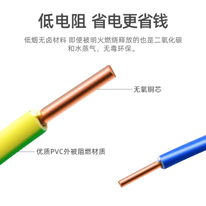 中联电缆低烟无卤WDZC-BYJ阻燃单芯硬线2/4/6/10家装优选安全省电 - 图0