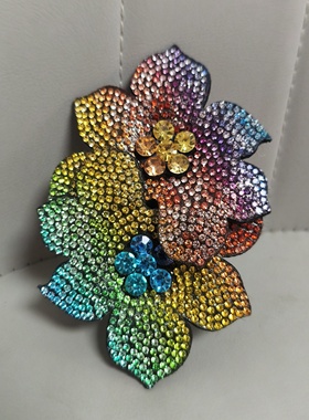 高档满钻花朵别针胸针晚宴