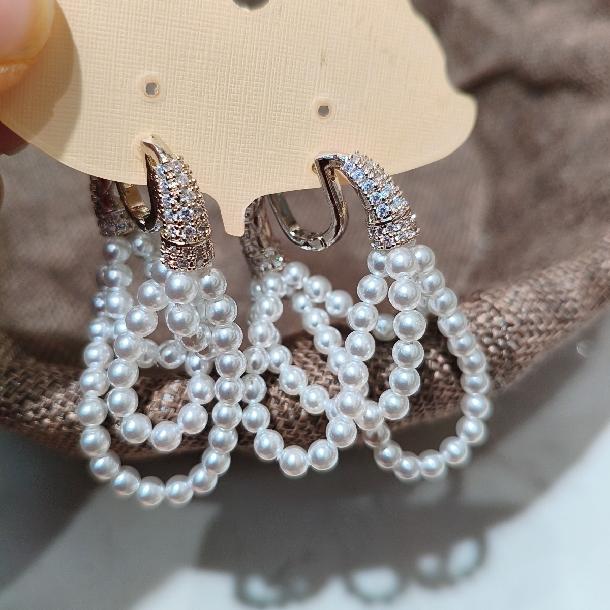 法式多层交叠珍珠流苏耳环女纯银925银针耳钉气质长耳坠轻奢耳饰,淘宝优惠券,粉丝福利购,淘宝优惠卷