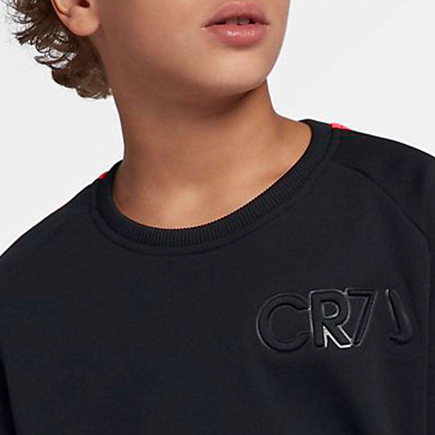 Nike/耐克正品儿童男CR7套头衫加绒C罗圆领运动休闲卫衣 AA9890-图2