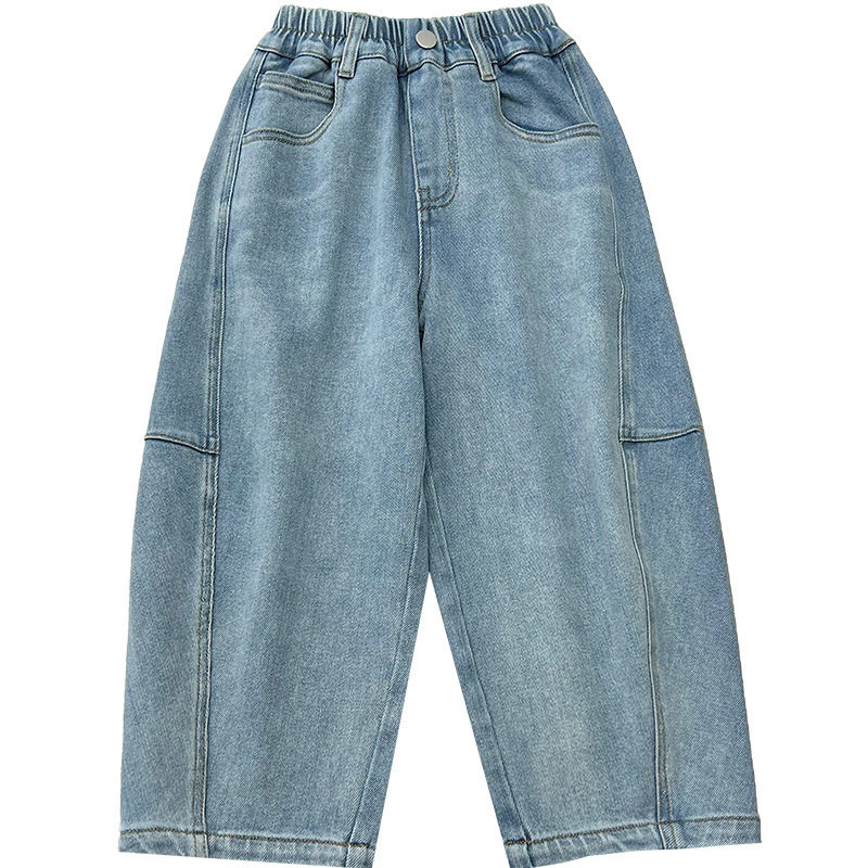 海妈家春秋男童洋气阔腿裤韩版童装裤子秋装牛仔裤中大童宝宝