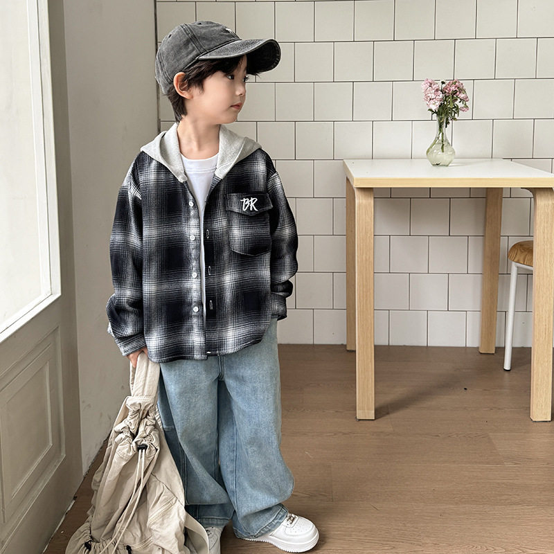 海妈家春秋男童洋气阔腿裤韩版童装裤子秋装牛仔裤中大童宝宝