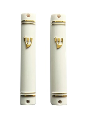 亚克力圣卷门柱mezuzah 门吊装饰品圆形以色列特色工艺品门楣贴饰