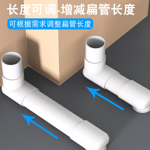 厨房下水管三头通洗衣机延长管移位器排水道加长50三通分水器接头 - 图1