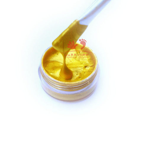 纯正黄金漆手足印手脚印婴儿礼物周岁百天满月纪念印泥刷笔装饰品 - 图3