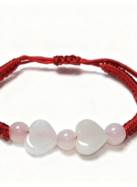 保真天然翡翠A货缅甸玉石红绳手链串观音佛貔貅本命年吉祥物