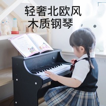 Playful Little Piano Woody Electronic Qin Can Play Girl Toddler Toy 3-Year-Old 30 Key 2 Baby Boy Presents