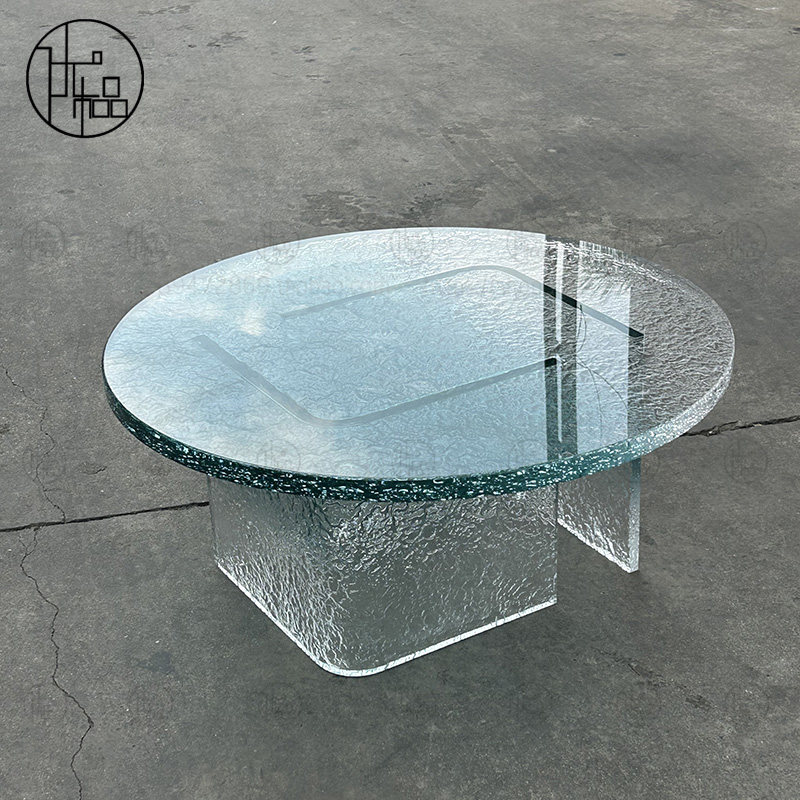 亚克力沙发边几现代客厅圆茶几创意圆形极简酒店公寓石头纹咖啡桌,淘宝优惠券,粉丝福利购,淘宝优惠卷