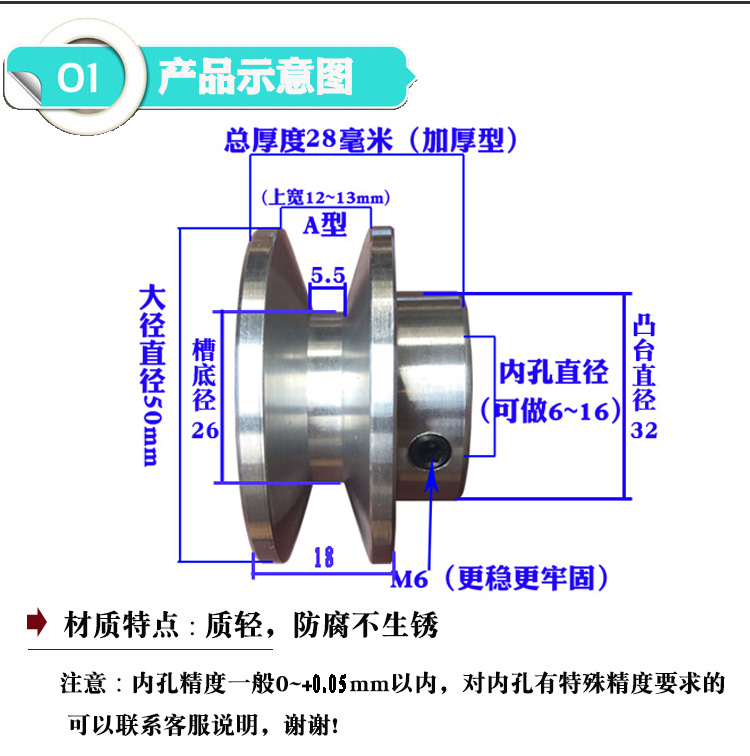 洗衣机电机皮带轮大全 传动轮 三角带小电动机皮带盘单槽o型a型铝